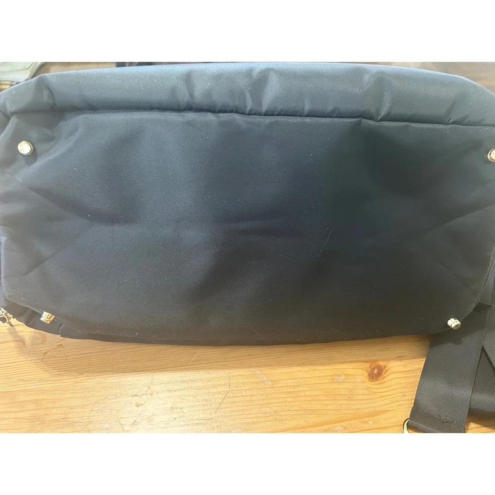 Mommore Breast Pump Diaper Bag Laptop Tote EUC! Modern Black Nylon 12 Pockets